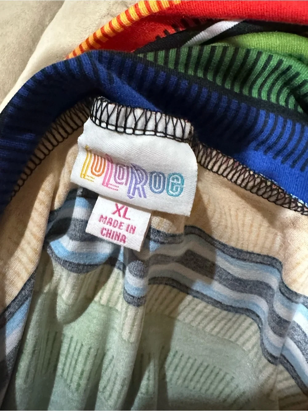 LuLaRoe Bright Multi-Stripe Maxi Skirt in Blue, Green, Yellow, Red